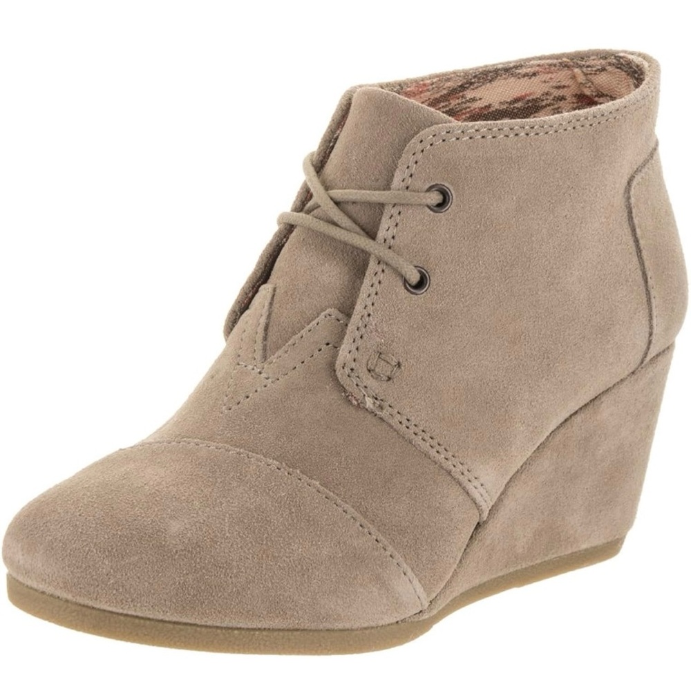 TOMS Women's Beige Suede Desert Wedges